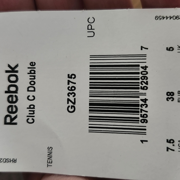 Brand New WT, Reebok Leather White Sneakers, Youth Kid Size 7½ , 24.5 cm - Picture 7 of 8